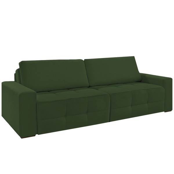 Sofá Cama Retrátil 2 Lugares Veludo Verde 1,60 Haw