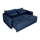 Sofá Cama Retrátil 3 Lugares 205cm Veludo Celine Azul