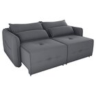 Sofá Cama Retrátil 3 Lugares 205cm Veludo Celine Chumbo