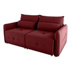 Sofá Cama Retrátil 3 Lugares 205cm Veludo Celine Vermelho