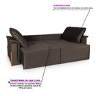 Sofá Cama Retrátil 3 Lugares Atlanta Platinum Marrom Café