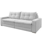 Sofá Cama Retrátil 3 Lugares Linho Cinza Claro 2m Max