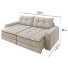 Sofá Cama Retrátil 3 Lugares Linho Cru 2m Max