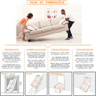 Sofá Cama Retrátil 3 Lugares Linho Cru 2m Max