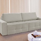 Sofá Cama Retrátil 3 Lugares Veludo Cru 2m Haw