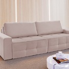 Sofá Cama Retrátil 3 Lugares Veludo Rosé 2m Haw