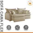 Sofá Cama Retrátil E Reclinável 180cm Flex Veludo Jolie/bege