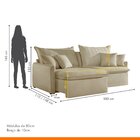 Sofá Cama Retrátil E Reclinável 180cm Flex Veludo Jolie/bege