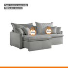 Sofá Cama Retrátil E Reclinável 180cm Flex Veludo Jolie Prata