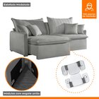 Sofá Cama Retrátil E Reclinável 180cm Flex Veludo Jolie Prata