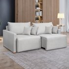 Sofá Cama Retrátil E Reclinável 180cm Júlia Yescasa Linho/gelo