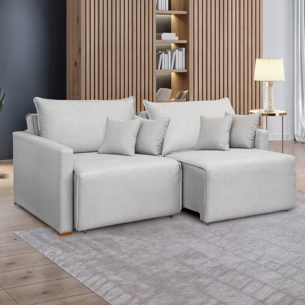 Sofá Cama Retrátil E Reclinável 180cm Júlia Yescasa Linho/gelo