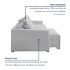 Sofá Cama Retrátil E Reclinável 180cm Júlia Yescasa Linho/gelo