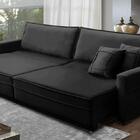 Sofá Cama Retrátil E Reclinável 2,10m Com Molas Cancún Veludo