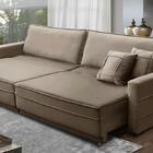 Sofá Cama Retrátil E Reclinável 2,10m Com Molas Cancún Veludo