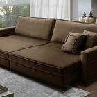 Sofá Cama Retrátil E Reclinável 2,10m Com Molas Cancún Veludo