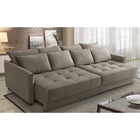 Sofá Cama Retrátil E Reclinável 2,10m Com Molas Carol Veludo