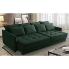 Sofá Cama Retrátil E Reclinável 2,10m Com Molas Carol Veludo