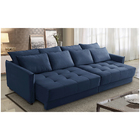 Sofá Cama Retrátil E Reclinável 2,10m Com Molas Carol Veludo