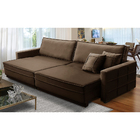 Sofá Cama Retrátil E Reclinável 2,10m Com Molas Karen Veludo