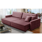 Sofá Cama Retrátil E Reclinável 2,10m Com Molas Karen Veludo