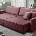 Sofá Cama Retrátil E Reclinável 2,30m Com Molas Cancún Veludo