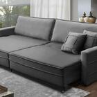 Sofá Cama Retrátil E Reclinável 2,30m Com Molas Cancún Veludo