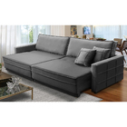 Sofá Cama Retrátil E Reclinável 2,30m Com Molas Karen Veludo