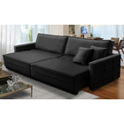 Sofá Cama Retrátil E Reclinável 2,30m Com Molas Karen Veludo