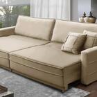 Sofá Cama Retrátil E Reclinável 2,50m Com Molas Cancún Veludo