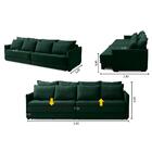 Sofá Cama Retrátil E Reclinável 2,50m Com Molas Carol Veludo