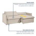 Sofá Cama Retrátil E Reclinável 200cm Aurora Boucle Bege