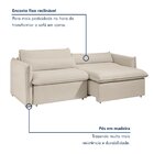 Sofá Cama Retrátil E Reclinável 200cm Aurora Boucle Bege