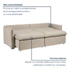 Sofá Cama Retrátil E Reclinável 200cm Aurora Boucle Bege