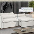 Sofá Cama Retrátil E Reclinável 200cm Aurora Boucle Gelo