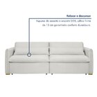 Sofá Cama Retrátil E Reclinável 200cm Aurora Boucle Gelo
