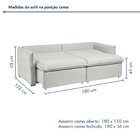 Sofá Cama Retrátil E Reclinável 200cm Aurora Boucle Gelo