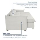 Sofá Cama Retrátil E Reclinável 200cm Aurora Boucle Gelo