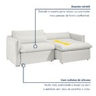 Sofá Cama Retrátil E Reclinável 200cm Aurora Boucle Gelo