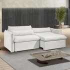 Sofá Cama Retrátil E Reclinável 200cm Aurora Boucle Gelo