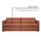 Sofá Cama Retrátil E Reclinável 200cm Aurora Boucle Terracota