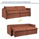Sofá Cama Retrátil E Reclinável 200cm Aurora Boucle Terracota