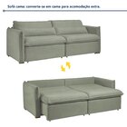 Sofá Cama Retrátil E Reclinável 200cm Aurora Boucle Verde