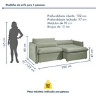 Sofá Cama Retrátil E Reclinável 200cm Aurora Boucle Verde