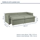 Sofá Cama Retrátil E Reclinável 200cm Aurora Boucle Verde
