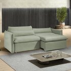 Sofá Cama Retrátil E Reclinável 200cm Aurora Boucle Verde