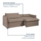 Sofá Cama Retrátil E Reclinável 200cm Aurora Veludo Bege Escu