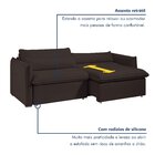 Sofá Cama Retrátil E Reclinável 200cm Aurora Veludo Marrom