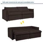 Sofá Cama Retrátil E Reclinável 200cm Aurora Veludo Marrom