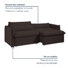 Sofá Cama Retrátil E Reclinável 200cm Aurora Veludo Marrom